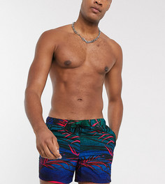 Короткие шорты для плавания с пальмовым принтом ASOS DESIGN Tall-Мульти