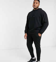 Черный спортивный костюм с oversize-худи ASOS DESIGN Plus