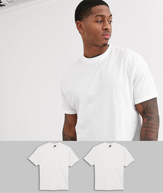 2 свободных футболки с круглым вырезом из органического хлопка ASOS DESIGN - Скидка-Белый