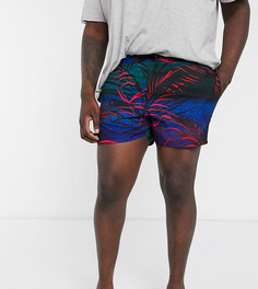 Короткие шорты для плавания с пальмовым принтом ASOS DESIGN Plus-Мульти