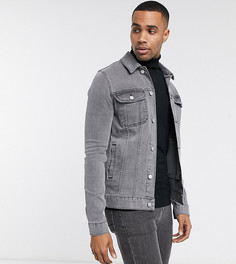 Серая приталенная джинсовая куртка ASOS DESIGN Tall-Серый