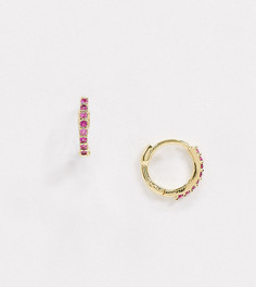 Эксклюзивные серебряные серьги-кольца с фианитами и позолотой 18 карат Astrid & Miyu