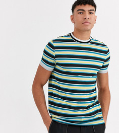 Футболка из органического хлопка в полоску с отворотами на рукавах ASOS DESIGN Tall-Мульти