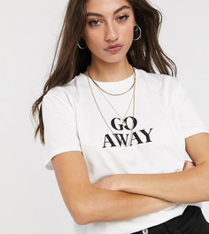 Футболка из органического хлопка с принтом "go away" ASOS DESIGN Tall-Белый