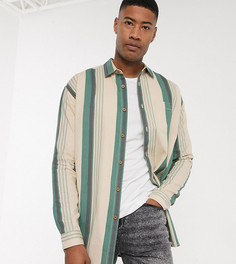 Зеленая oversize-рубашка в полоску в стиле 90-х ASOS DESIGN Tall-Зеленый