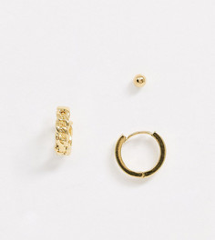 Набор из 3 серег (гвоздик и кольца) Orelia Ear Party-Золотой