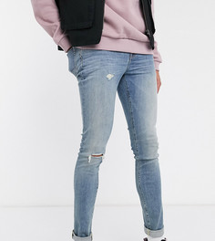 Синие супероблегающие джинсы с состаренной отделкой ASOS DESIGN Tall-Синий