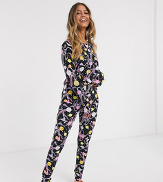 Лонгслив и леггинсы с космическим принтом ASOS DESIGN Tall-Мульти