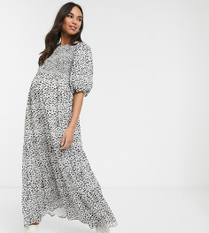 Платье макси в горошек ASOS DESIGN Maternity-Мульти