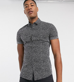 Облегающая рубашка в горошек ASOS DESIGN-Черный
