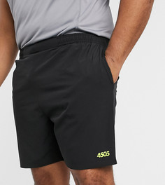 Черные спортивные шорты из быстросохнущей ткани ASOS 4505 Plus-Черный