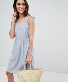 Платье в полоску с завязками на рукавах Vila-Синий