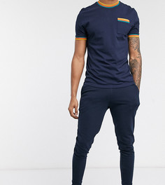 Темно-синие джоггеры скинни в рубчик ASOS DESIGN Tall-Темно-синий