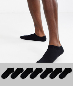 Комплект из 7 пар черных спортивных носков ASOS DESIGN-Черный