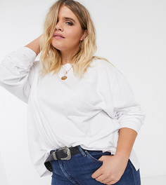 Белый oversize-лонгслив ASOS DESIGN Curve