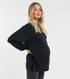 Черный oversize-лонгслив ASOS DESIGN Maternity