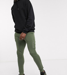 Джоггеры скинни цвета хаки ASOS DESIGN Tall-Зеленый