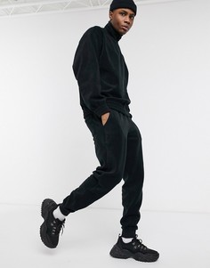 Черные флисовые джоггеры от комплекта ASOS DESIGN-Черный