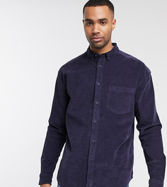 Темно-синяя свободная вельветовая рубашка в стиле 90-х ASOS DESIGN Tall-Темно-синий