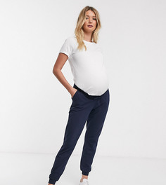 Джоггеры из органического хлопка с завязкой ASOS DESIGN Maternity-Темно-синий