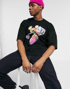 Oversized-футболка из плотного трикотажа с принтом ASOS DESIGN Disney-Черный