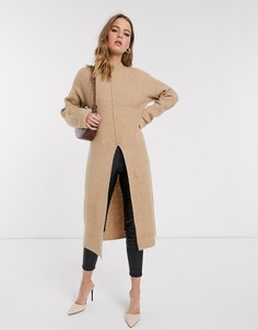 Длинный джемпер с разрезом Vero Moda-Коричневый