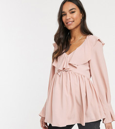 Свободный топ с оборками ASOS DESIGN Maternity-Розовый