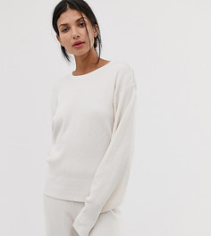 Трикотажный свитшот с заниженной линией плеч ASOS DESIGN tall-Белый