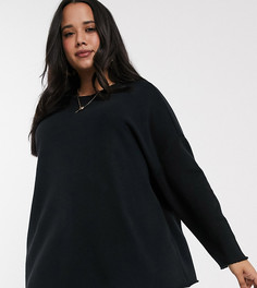 Черный фактурный oversize-свитшот ASOS DESIGN Curve