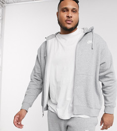 Серый худи на молнии Nike Plus Club