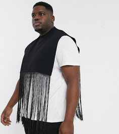 Худи с бахромой ASOS DESIGN Plus-Черный