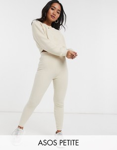 Пушистые трикотажные джоггеры от комплекта ASOS DESIGN Petite-Кремовый