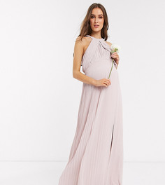 Эксклюзивное розовое платье макси с плиссировкой TFNC Maternity bridesmaid-Розовый