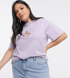 Oversized-футболка с принтом Daisy Street Plus-Фиолетовый