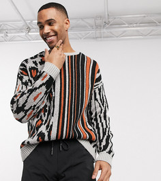 Свитер со звериным рисунком и в полоску ASOS DESIGN Tall-Мульти