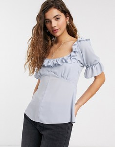Чайная блузка с оборками ASOS DESIGN-Розовый