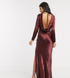 Платье макси с длинными рукавами ASOS DESIGN Tall-Фиолетовый