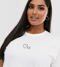 Футболка с принтом ASOS DESIGN Curve-Белый