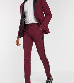 Бордовые брюки скинни ASOS DESIGN Tall-Красный