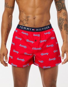 Красные боксеры с повторяющимся принтом Tommy Hilfiger-Красный