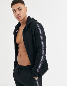 Черный худи для дома с лентой Tommy Hilfiger