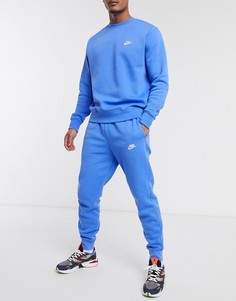 Синие джоггеры с манжетами Nike Club-Синий