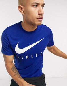 Синяя футболка Nike Training Dri-Fit-Синий