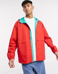 Красная куртка на молнии с контрастной сине-зеленой подкладкой ASOS DESIGN-Красный