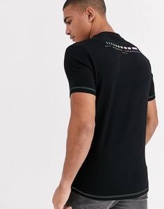 Приталенная футболка из органического хлопка с принтом ASOS DESIGN-Черный