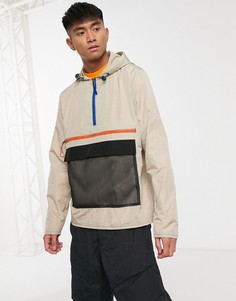 Светло-бежевая ветровка с сетчатым карманом ASOS DESIGN-Бежевый