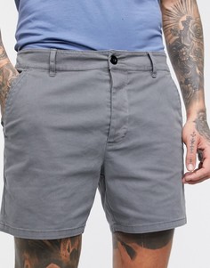 Серые выбеленные шорты скинни ASOS DESIGN-Серый