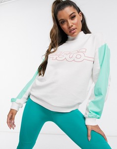 Свитшот со вставками и логотипом ASOS 4505-Зеленый