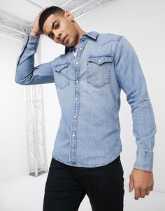 Приталенная джинсовая рубашка в стиле вестерн Levis Barstow-Синий Levis®