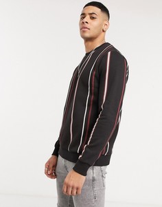 Черный джемпер в вертикальную полоску Burton Menswear
